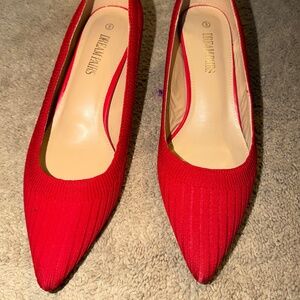 Red, canvas heel